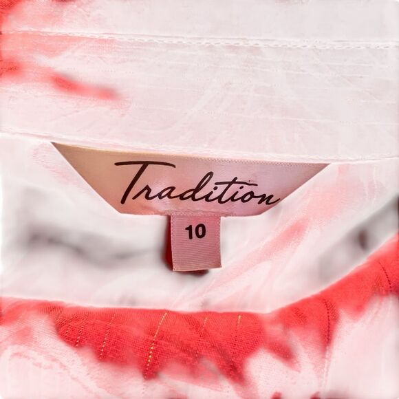 3 for $30! Tradition pink floral button up shirt - Picture 3 of 8